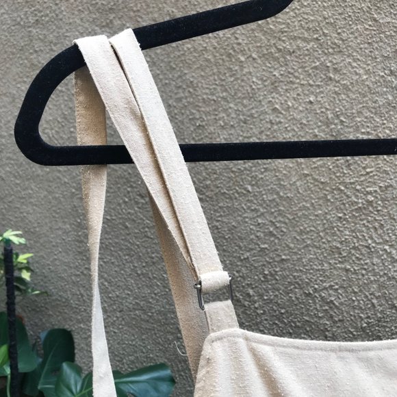 Base Range Short Strap Overall in Natural Raw Silk - Picture 3 of 7